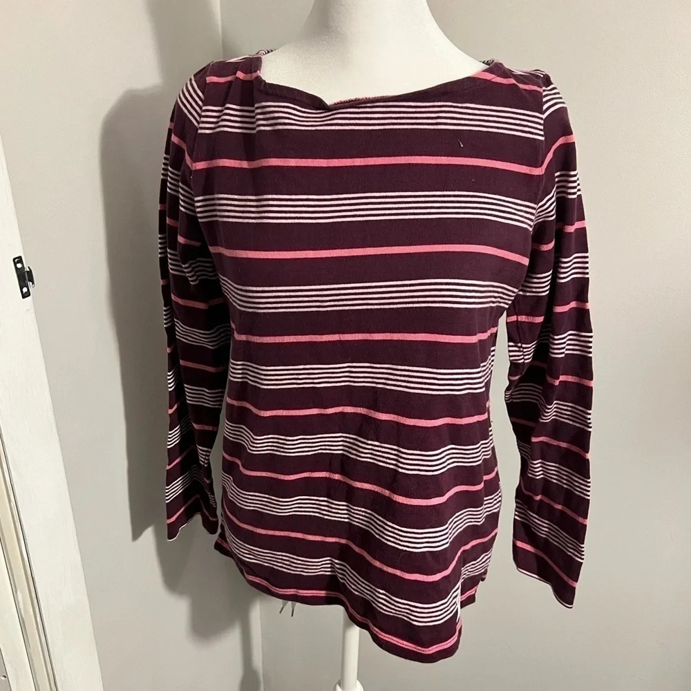 Talbots striped 3/4 sleeve shirt